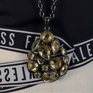 RIO Yellow Hematite Tone Pendant Necklace